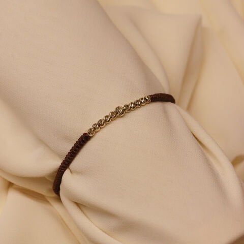 Type 2 Sıra Dorika Kahverengi İpli Bileklik