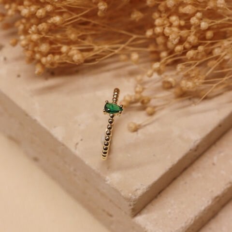 Damla Zümrüt Minimal Yüzük