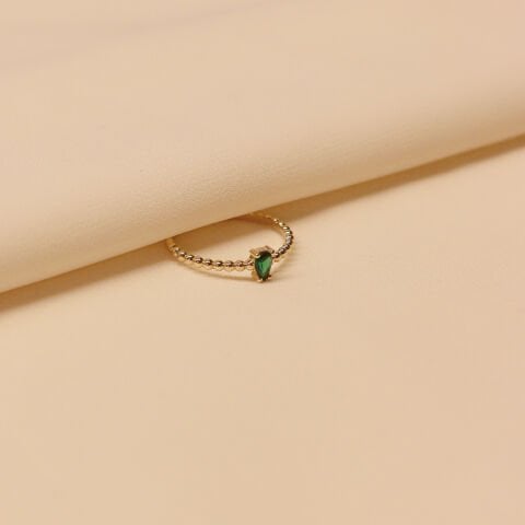 Damla Zümrüt Minimal Yüzük