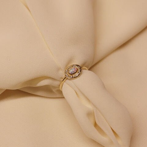 Dövme Plaka Opal Minimal Yüzük