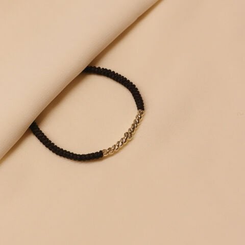 Type 2 Sıra Dorika Siyah İpli Bileklik