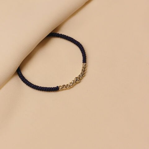 Type 2 Sıra Dorika Lacivert İpli Bileklik