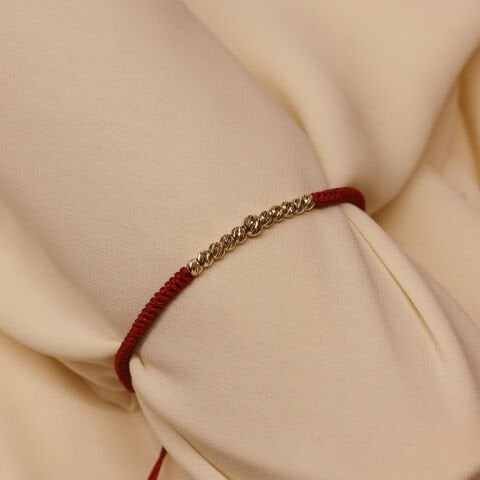 Type 2 Sıra Dorika Bordo İpli Bileklik