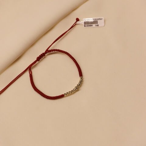 Type 2 Sıra Dorika Bordo İpli Bileklik