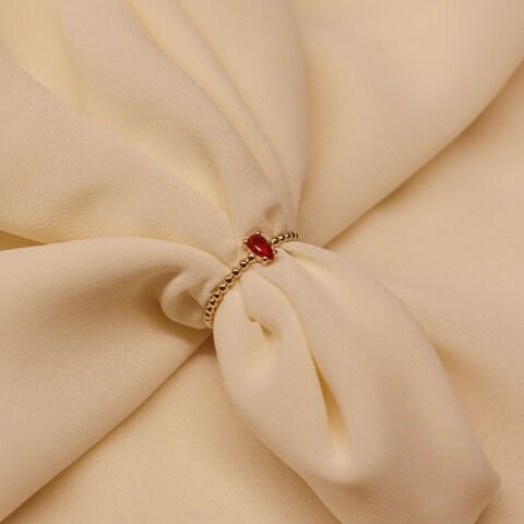 Damla Yakut Minimal Yüzük