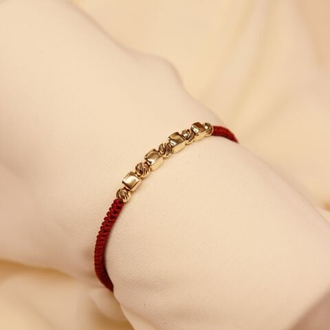 Dorica Küp Bordo İpli Bileklik
