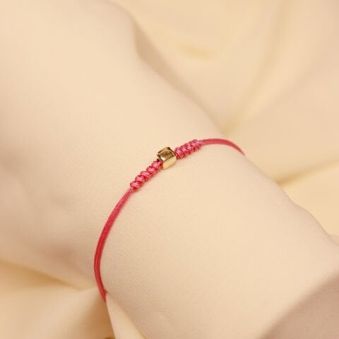 Mini Cubo Pembe İpli Bileklik