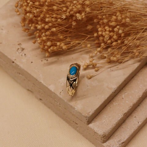 Defin Firuze Modern Yüzük