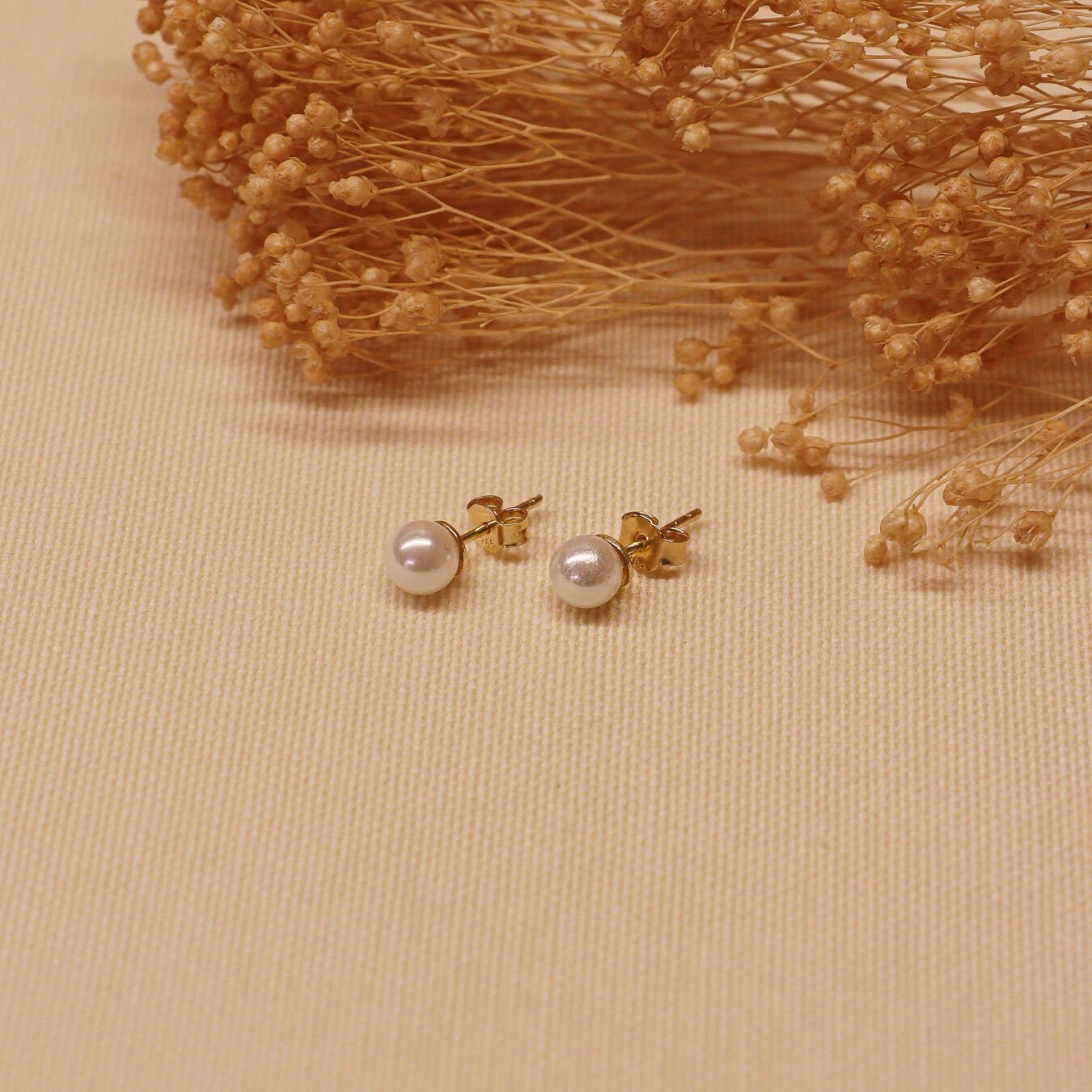 5 Mm İnci Vidalı Küpe