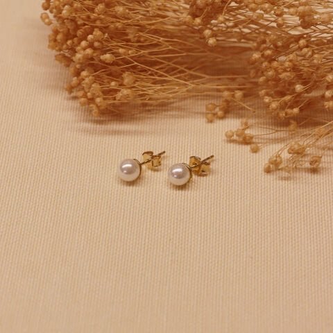 5 Mm İnci Vidalı Küpe