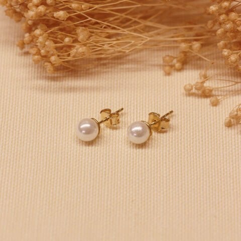 5 Mm İnci Vidalı Küpe