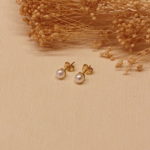 6 Mm İnci Vidalı Küpe