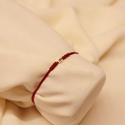 Mini Prizma Bordo İpli Bileklik