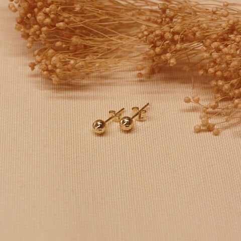 5 Mm Desenli Top Vidalı Küpe