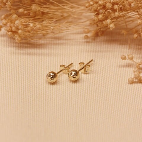5 Mm Desenli Top Vidalı Küpe