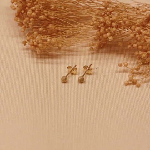 3 Mm Simli Top Vidalı Küpe