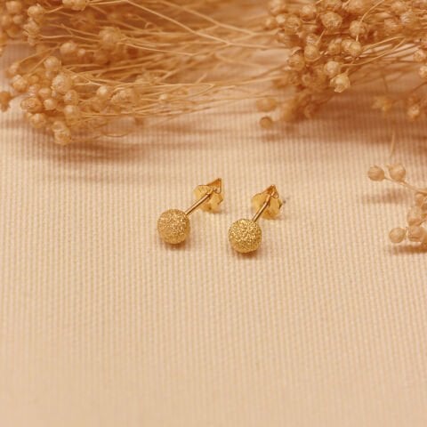5 Mm Simli Top Vidalı Küpe