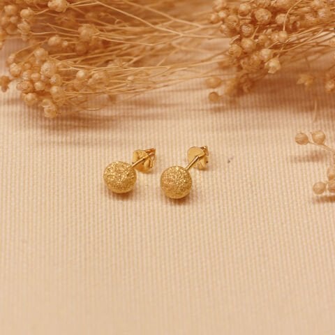 6 Mm Simli Top Vidalı Küpe