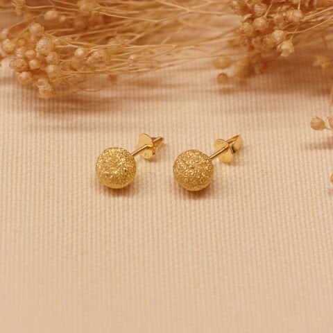 7 Mm Simli Top Vidalı Küpe