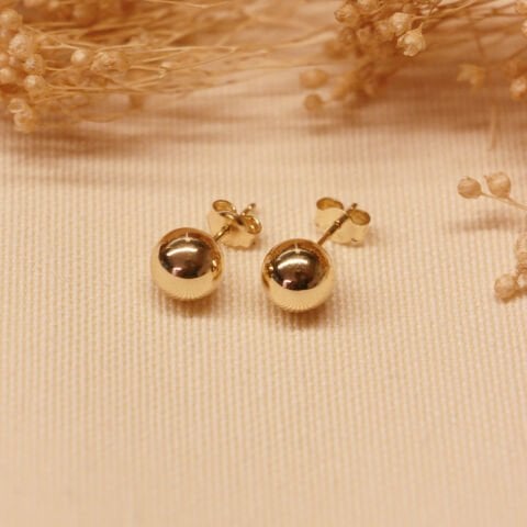 8 Mm Parlak Top Vidalı Küpe