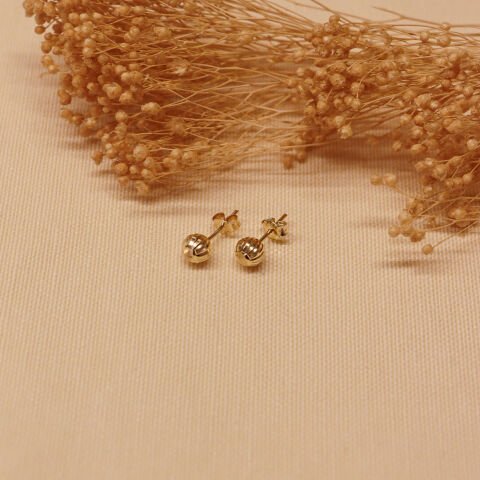6 Mm Desenli Top Vidalı Küpe