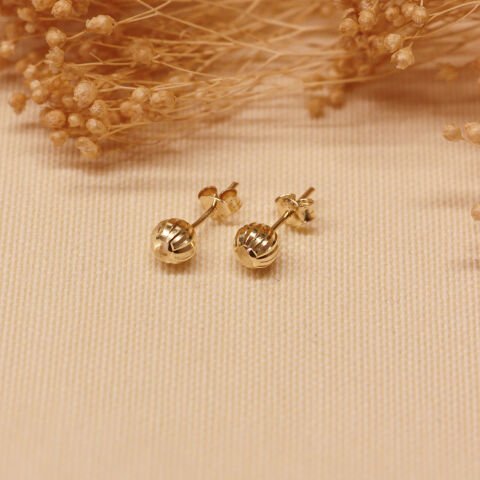6 Mm Desenli Top Vidalı Küpe