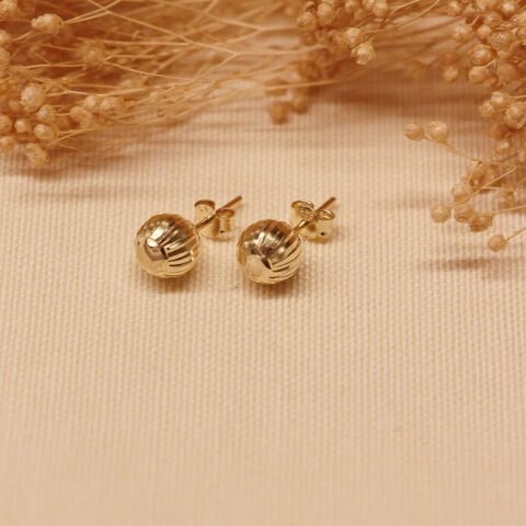 8 Mm Desenli Top Vidalı Küpe