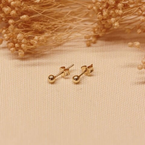 3 Mm Parlak Top Vidalı Küpe