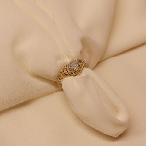 Üçgen Örme Modern Yüzük