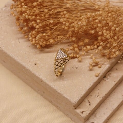 Üçgen Örme Modern Yüzük