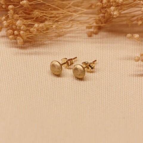 6 Mm Shiny Badem Vidalı Küpe