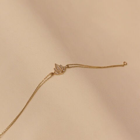 Forse Zincirli Lotus Minimal Bileklik