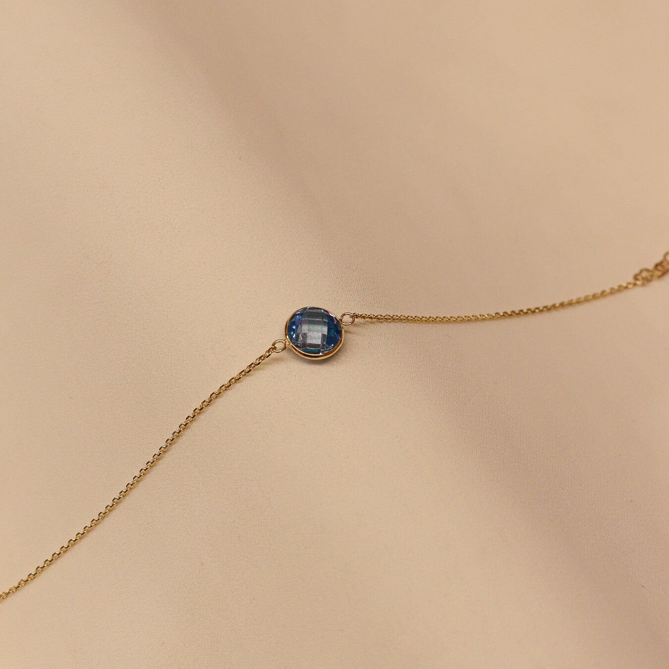 Forse Zincirli Blue Aura Minimal Bileklik