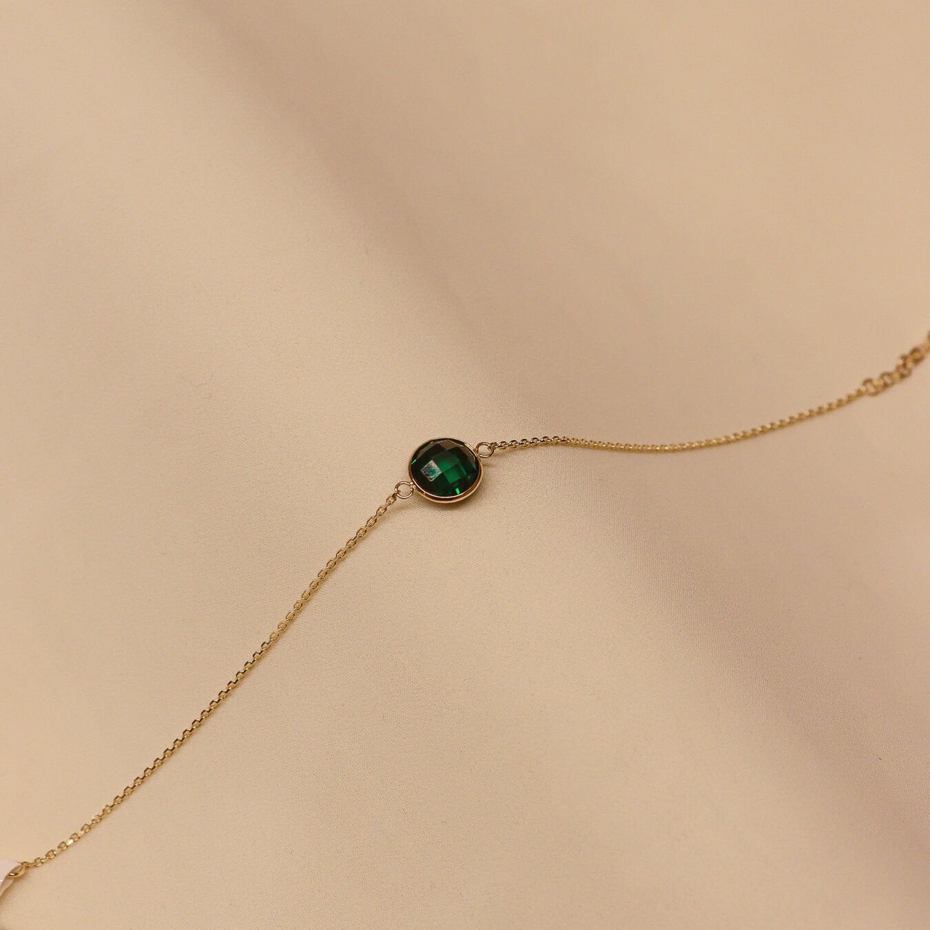 Forse Zincirli Green Aura Minimal Bileklik