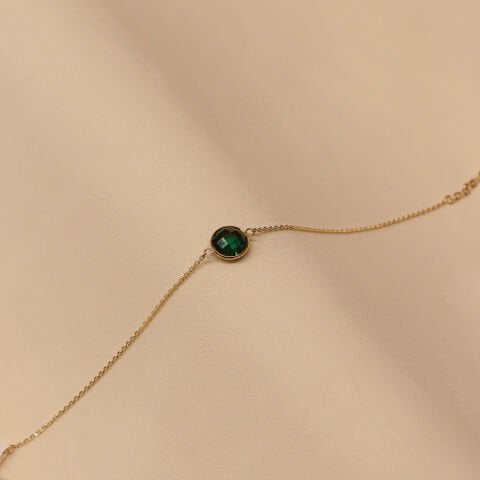 Forse Zincirli Green Aura Minimal Bileklik