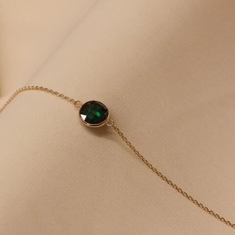 Forse Zincirli Green Aura Minimal Bileklik
