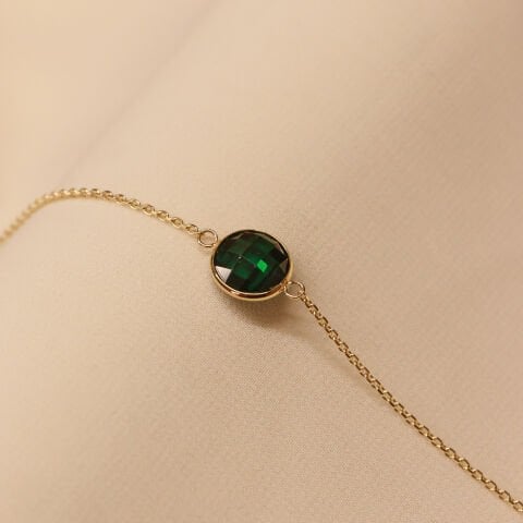 Forse Zincirli Green Aura Minimal Bileklik