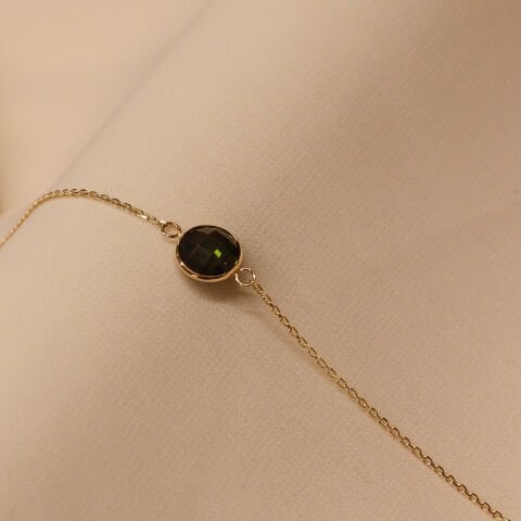 Forse Zincirli Olive Aura Minimal Bileklik