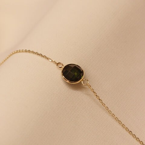 Forse Zincirli Olive Aura Minimal Bileklik