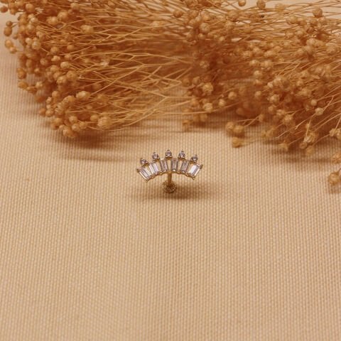 6 Baget Taşlı Tragus Piercing