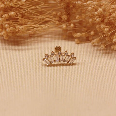 6 Baget Taşlı Tragus Piercing