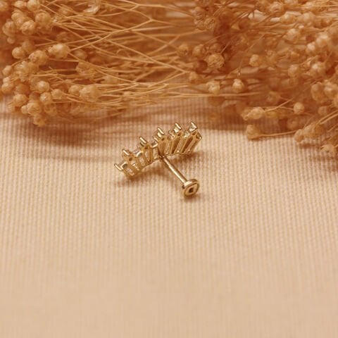 6 Baget Taşlı Tragus Piercing