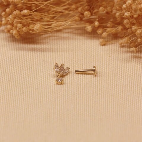 3 Markiz Taşlı Sallantılı Tragus Piercing