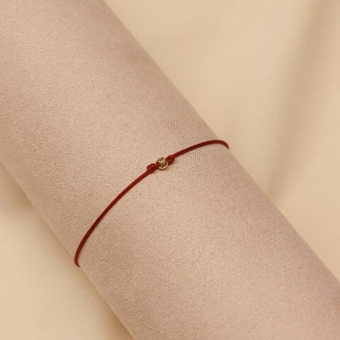 2 Mm Dorika Bordo İpli Bileklik