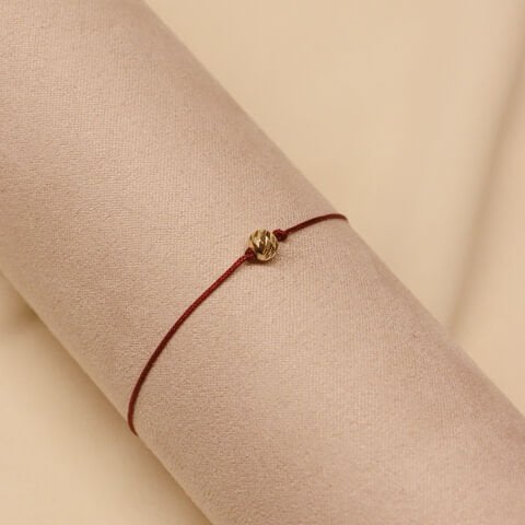 5 Mm Dorika Bordo İpli Bileklik