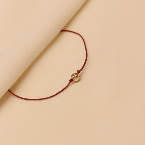 5 Mm Dorika Bordo İpli Bileklik