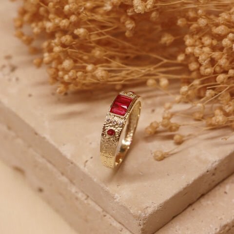 Assos Red Modern Yüzük