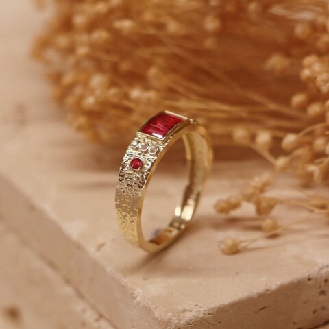 Assos Red Modern Yüzük