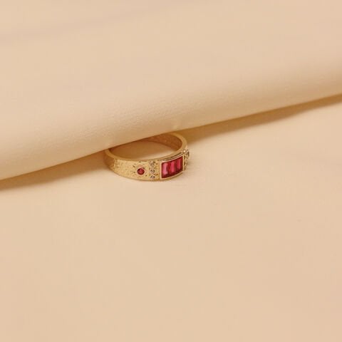 Assos Red Modern Yüzük