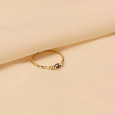 Safir Taşlı Minimal Yüzük